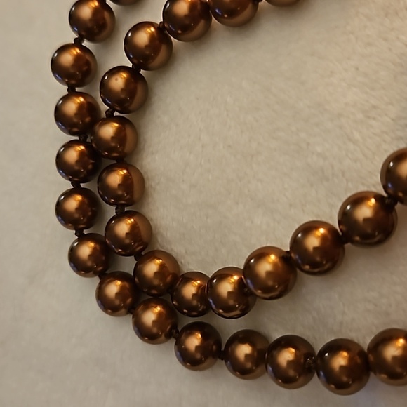 Vintage Genuine Copper Knot Beaded Box Clasp Necklace - Picture 4 of 10